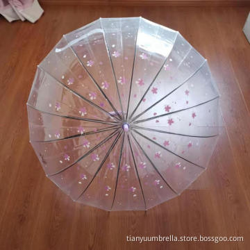 Straight Umbrella 92CM Custom Logo Transparent Umbrellas